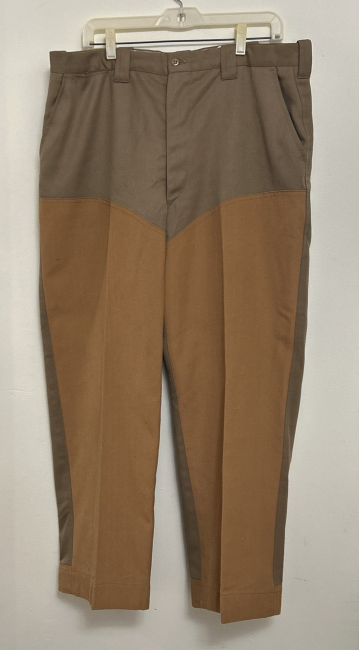 Vintage ORVIS Canvas Hunting Coated Pants 38x28” Khaki Made in USA Fishing Hike